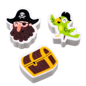 Jolly Roger Piraten Radiergummis 3er Set